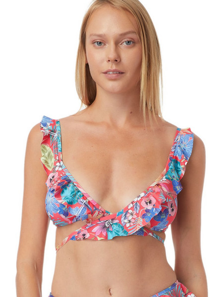 Minerva Botswana Bikini Top Τριγωνάκι Floral Πολύχρωμο 90-9191B