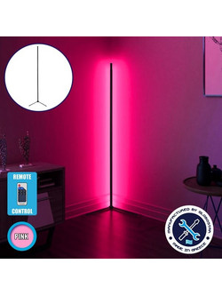 Μοντέρνο Minimal Επιδαπέδιο Μαύρο Φωτιστικό 100cm LED 16 Watt με Ασύρματο Χειριστήριο RF + Dimmer Ροζ GloboStar ALIEN Design GLOBO-100-7