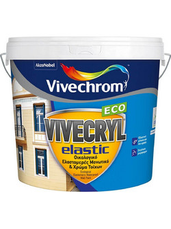 Vivechrom Vivecryl Elastic Eco Οικολογικό Μονωτικό Ελαστομερές Χρώμα Εξωτερικού Χώρου Λευκό 3lt