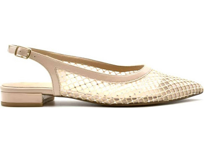 Slingbacks με χαμηλό τακούνι Γυναικεία CHANIOTAKIS 221 σε δέρμα νουντ