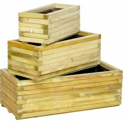 Showood Ξύλινη γλάστρα παραλληλόγραμμη 28(Υ) x 30 x 70εκ. 30160