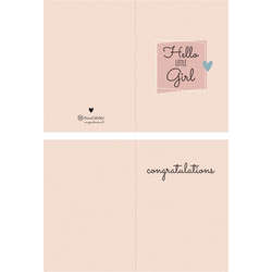 Ευχετήρια Κάρτα Γέννησης Hello Little Girl Proud Mama Pink
