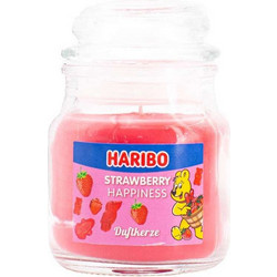 Κερί αρωματικό σε γυάλινο δοχείο - Haribo Strawberry Happiness 85 γραμ