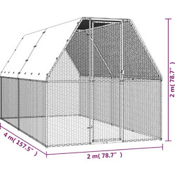 Κοτέτσι - Κλουβί Εξωτ. Χώρου 2x4x2 μ. από Γαλβανισμένο Χάλυβα