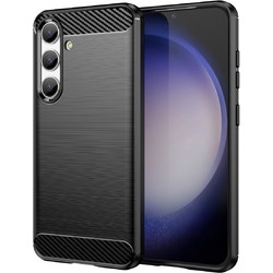 Carbon Case for Samsung Galaxy S24 Flexible Silicone Carbon Cover - Black