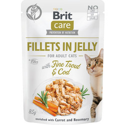 Brit Care Adult Fillets with Fine Trout & Cod in Jelly 85gr