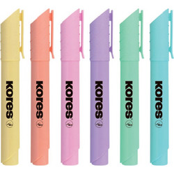 Kores TM36060 Marker 6 Stck(e) Meiel Hellblau Hellgrn Hellorange Hellrosa Violett Gelb (TM36060)