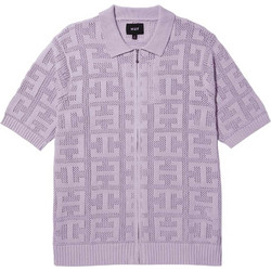Huf Ανδρική πλεκτή μπλούζα Monogram Jacquard Zip Sweater KN00485-LAVND