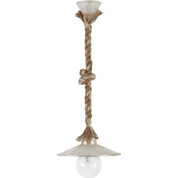 Heronia Lighting Κρεμαστό Φωτιστικό Οροφής με Σχοινί Μονόφωτο Λευκό 31-1105