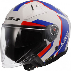 LS2 OF603 Infinity II Focus White Blue Red Κράνος Μηχανής Jet 1400gr
