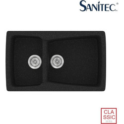 Sanitec Classic 320 Επικαθήμενος Νεροχύτης Γρανίτη Αντιστρεφόμενος Ματ Granite Black 79x50cm
