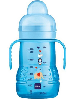Mam Trainer Εκπαιδευτικό Ποτηράκι με Μαλακό Στόμιο Moon Blue 220ml
