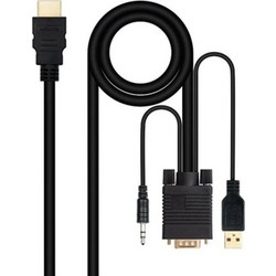 Αντάπτορας HDMI σε VGA με Ήχο NANOCABLE 10.15.4350 1,8 m Μαύρο