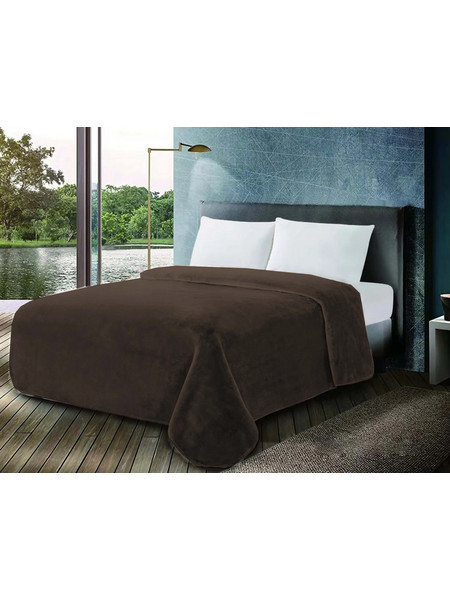 Κουβέρτα Βελουτέ 600gr Υπέρδιπλη 220x240 Coffee Quartz
