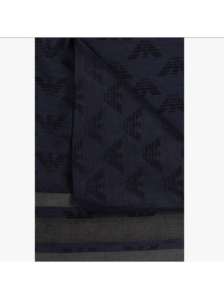 EMPORIO ARMANI MEN S STOLA MD PL VI 80X180 SHAWL WITH EAGLE BLUE