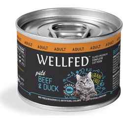 Wellfed Adult Grain Free Pate with Beef & Duck 200gr