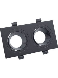 Χωνευτό Πλαίσιο 17x9x3cm για Δίφωτο Σποτ Οροφής GU10 με Κινούμενη Κεφαλή