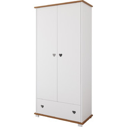 Δίθυρη ντουλάπα με συρτάρι Serca 83x46x183 cm White olcha