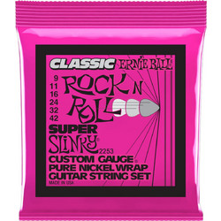 Ernie Ball 2253 Σετ 6 Χορδές Ηλεκτρικής Κιθάρας Pure Nickel 9-42"