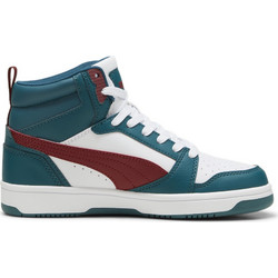 Puma Rebound V6 MID Παιδικά Sneakers Μποτάκια Λευκά Πράσινα 393831-18
