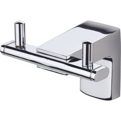 Άγκιστρο Μπάνιου Διπλό Inox Ασημί Τema Premium 71023