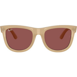 Ray-Ban RB0502S 678069 Γυναικεία Γυαλιά Ηλίου Τετράγωνα Κοκάλινα Μπεζ με Καφέ Φακό