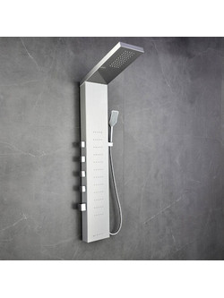 Oikossi Zen Inox Brushed Στήλη Ντουζ Υδρομασάζ 4 Εξόδων