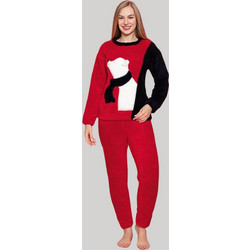 Πιτζάμα Γυναικεία Fleece W8177 - ΚΟΚΚΙΝΟ