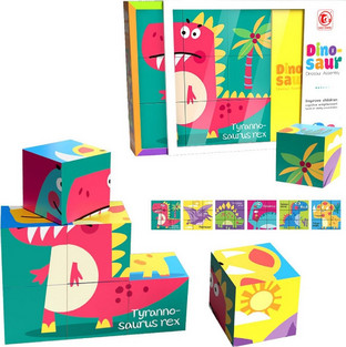 Παιδικό Puzzle ToyMarkt Κύβοι Dinosaur 9 Κομμάτια