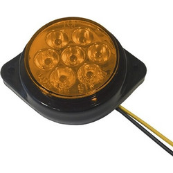 GloboStar(R) 115415 Πλευρικά Φώτα Όγκου Φορτηγών FLAT BULLET LED 7 SMD DC 24V Αδιάβροχο IP66 Πορτοκαλί