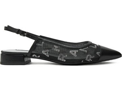 Γυναικείες Μπαλαρίνες με Στράς Karl Lagerfeld KL40153-M0S/Black Mesh Text