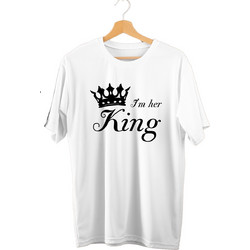 Ανδρική Κοντομάνικη Μπούζα I'm Her King IMHER888-Λευκό