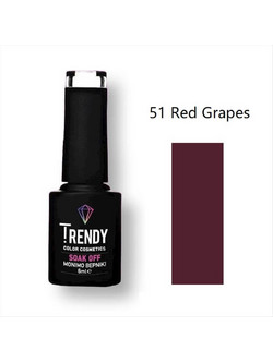 Trendy Soak Off 51 Red Grapes Ημιμόνιμο Βερνίκι Νυχιών 6ml