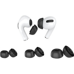 AHAstyle Eartips Σιλικόνης Apple Airpods Pro 1 & 2 Μαύρο (3 ζεύγη) - (WG86-K)