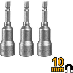 Καρυδάκια Impact-Αέρος Μαγνητικά 10mm 1/4" Hex Σετ 3 Τεμ. AMN1031 INGCO