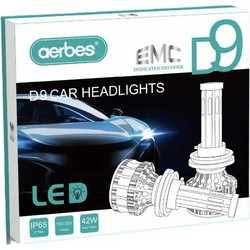2x Aerbes Λαμπτήρες LED SMD Φώτα Πορείας H1 42W 6000K D9 4200Lm