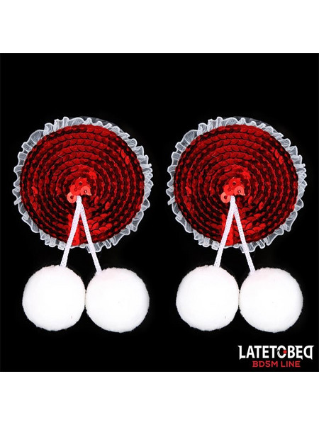 Nipple Pasties with Red Sequin Pom-Pom