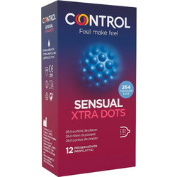 Control Feel Make Sensual Xtra Dots Προφυλακτικά με Ραβδώσεις & Λιπαντικό 12τμχ