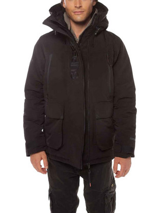 Superdry Windbreaker Hooded Ultimate Jacket Ανδρικό Μπουφάν Χειμωνιάτικο Παρκά Αντιανεμικό Μαύρο M5011922A-02A