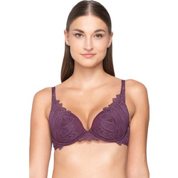 Luna Sylvie Σουτιέν Balconette Push Up με Μπανέλα Μπορντό 16703