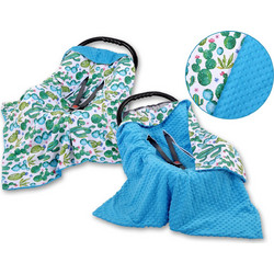 Double-sided car seat blanket - cactus