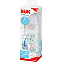 Nuk First Choice+ Πλαστικό Μπιμπερό με Θηλή Σιλικόνης κατά των Κολικών 6-18m The Lion King 300ml