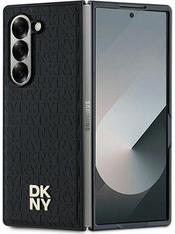 DKNY Repeat Pattern Stack Logo Case for Samsung Galaxy Z Fold6 - Black