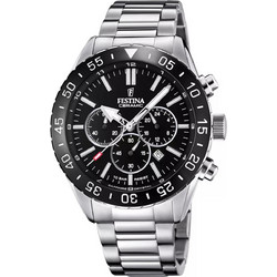 Festina Ανδρικό Ρολόι Χρονογράφος με Ασημί Μεταλλικό Μπρασελέ F20575/3