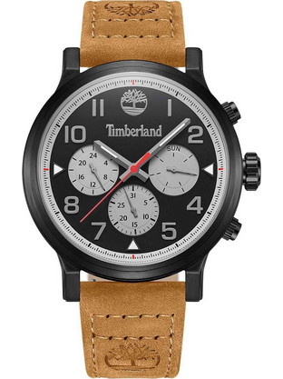 Timberland Pancher Ανδρικό Ρολόι Χρονογράφος με Μπεζ Δερμάτινο Λουράκι TDWGF0028902