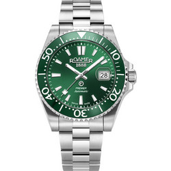 Roamer Premier Ανδρικό Ρολόι Αυτόματο με Ασημί Μεταλλικό Μπρασελέ R986983417520