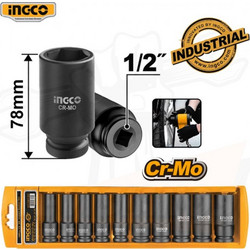 INGCO HKISSD12102L ΚΑΡΥΔΑΚΙΑ ΜΑΚΡΥΑ ΑΕΡΟΣ 1/2" ΣΕΤ 10ΤΜΧ