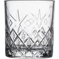 Γυάλινο Ποτήρι Σκαλιστό Χαμηλό 36cl φ8 6x9 6cm LIBERTY UNIGLASS Σετ 12 c492231