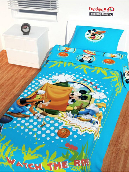 Παιδική Παπλωματοθήκη Σετ Disney Mickey's Camp Out Βαμβακερά Γαρύφαλλο 165x260