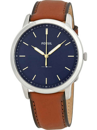 Fossil Minimalist Ανδρικό Ρολόι με Καφέ Δερμάτινο Λουράκι FS5304